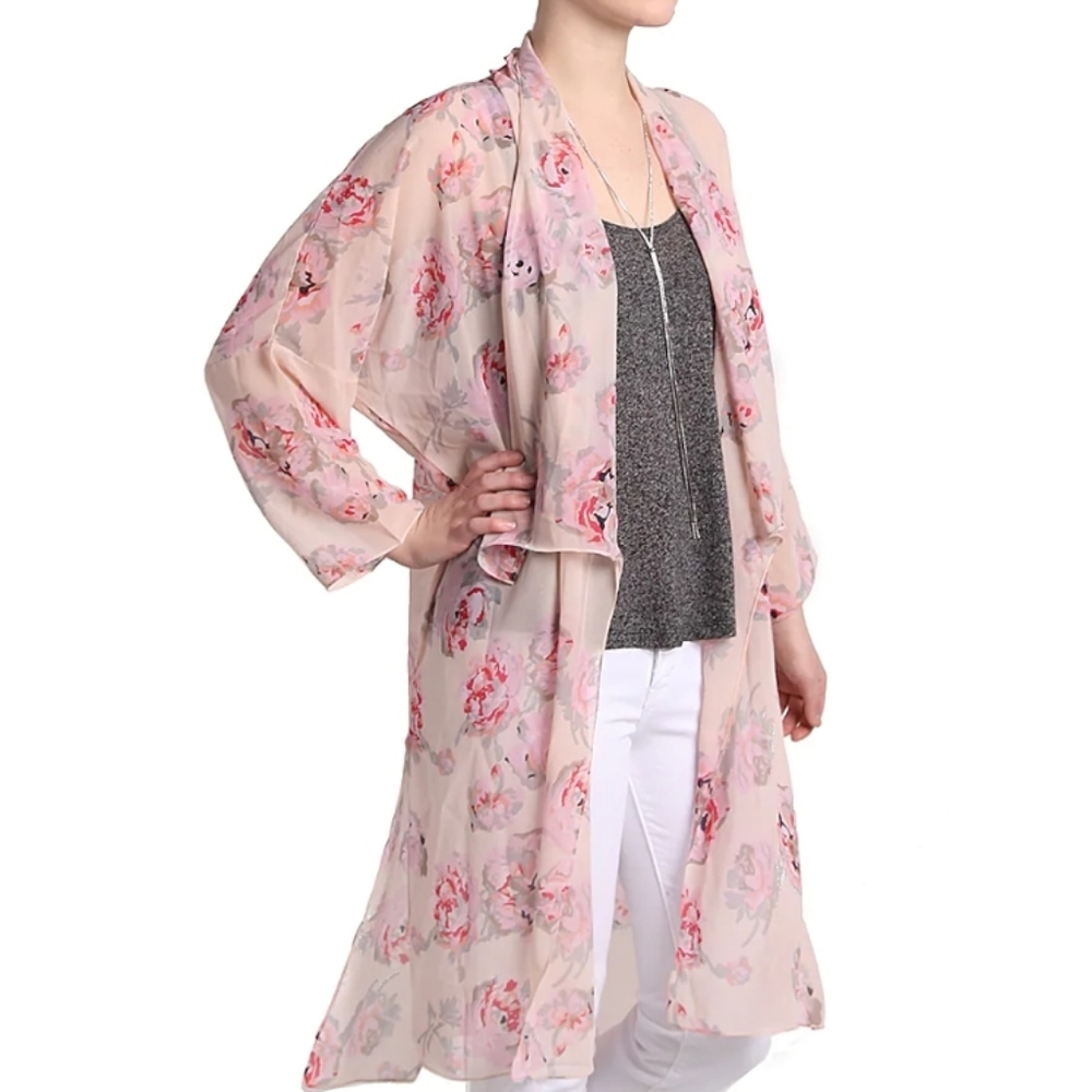 Vince Camuto Pink Floral Kimono NWT